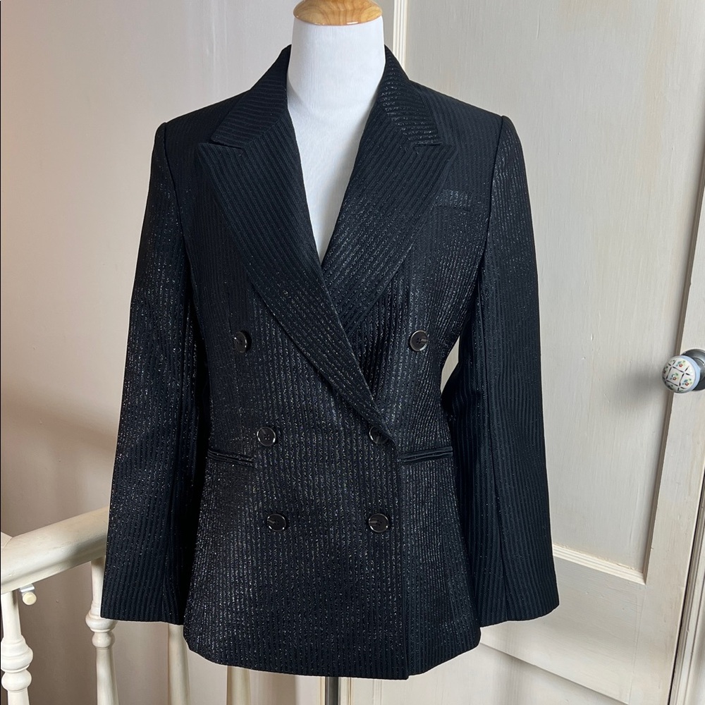 BANANA REPUBLIC • Elegant Black Double-Breasted Women's Blazer